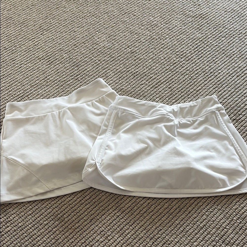 Fails Girls White Athletic / Tennis Skirts with Shorts, Size XS 5-6